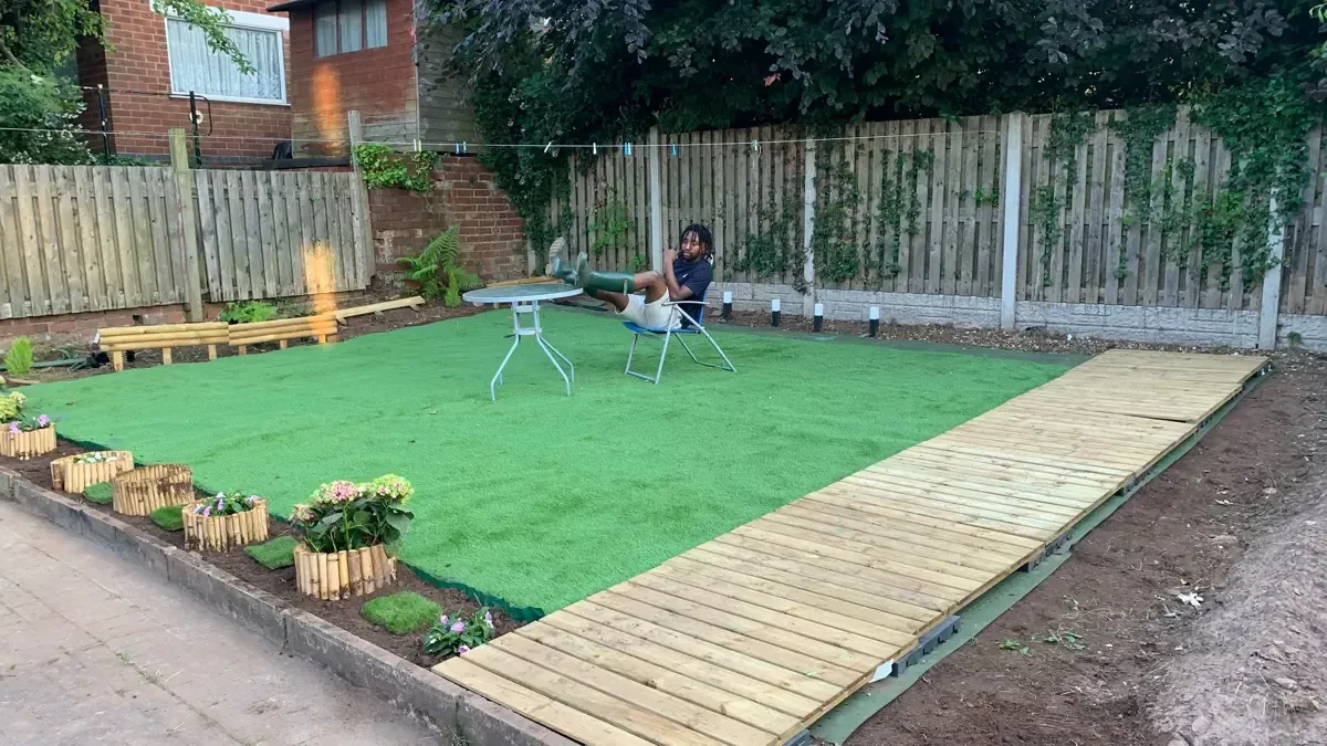Finished turf and garden